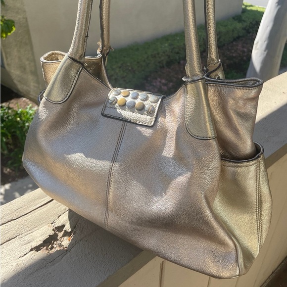 Franco Sarto Gold Studded Women's Bag - Picture 6 of 9